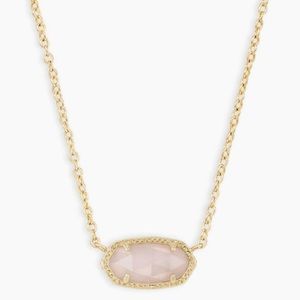 Kendra Scott Elisa Pendant Necklace In Rose Quartz